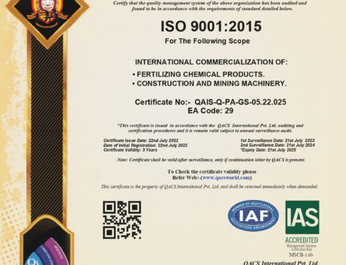 We are a certified company ISO 9001:2015